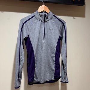 Zoot Women's V-Neck Sweater in Gray and Purple